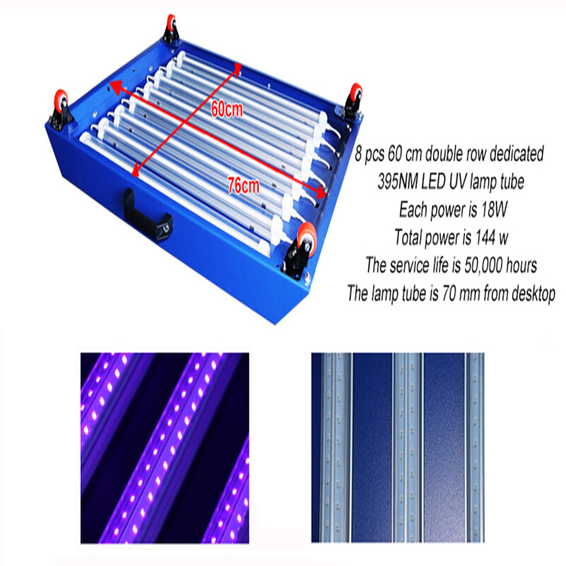 110V Push-Pull Movable Screen Printing LED Exposure Unit 24*28Inch with Timer
