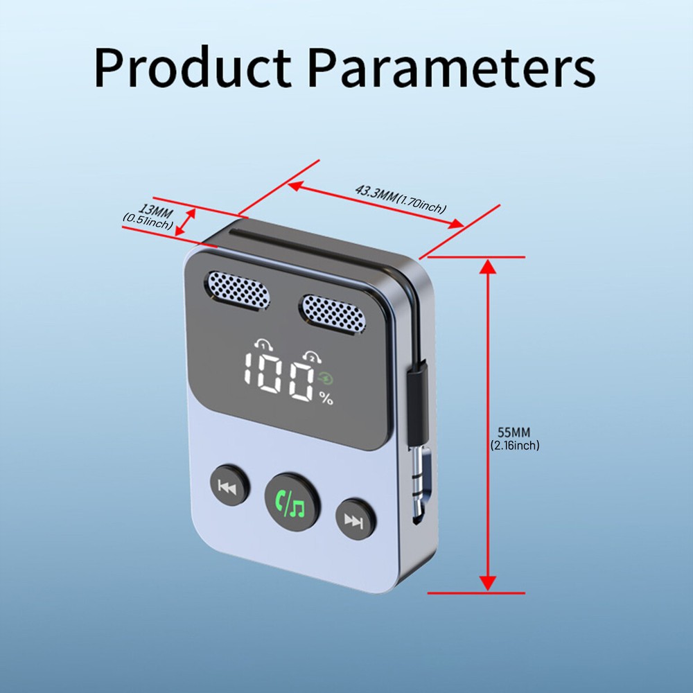 Bluetooth 5.3 Transmitter Receiver 2 IN 1 Wireless Audio 3.5mm Jack Aux Adapter