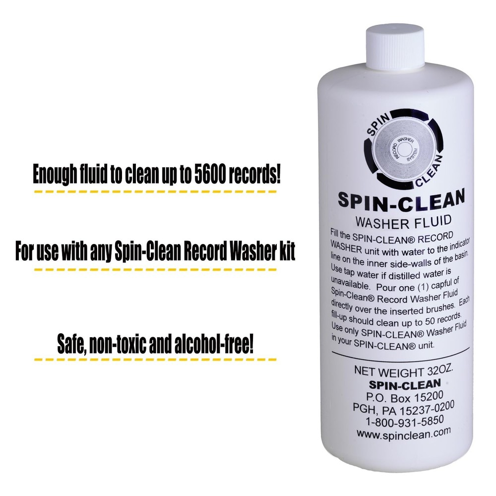 Spin-Clean Record Washer Fluid 32oz. | Alcohol-Free Record Cleaner Solution |...