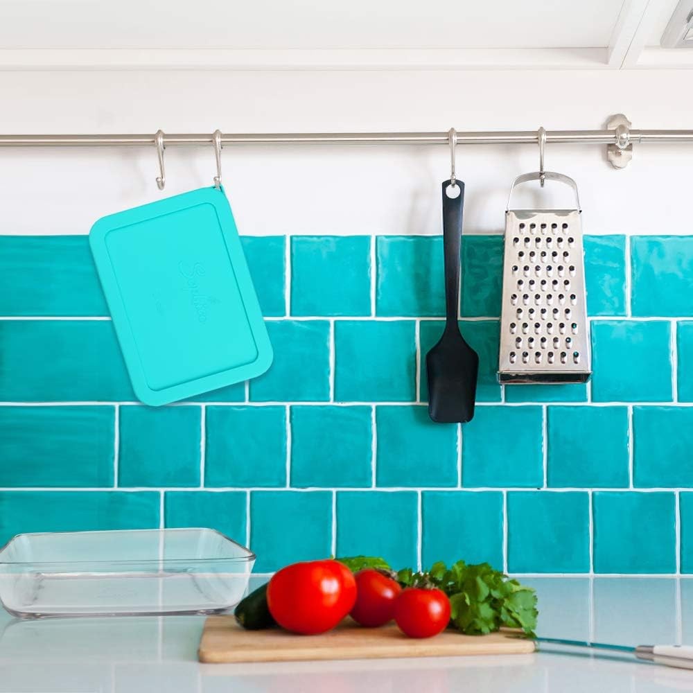 Sophico 3 Cup Rectangle Silicone Storage Cover Lids Replacement MINT - 2 PACK