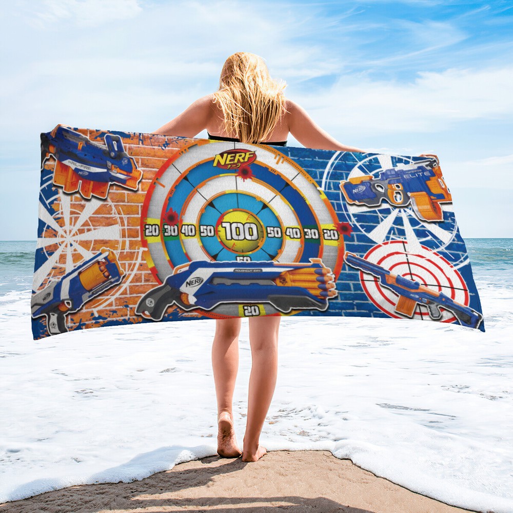 Nerf Beach Towel Quick Drying Microfiber Lightweight 30"x60" Birthday Gift