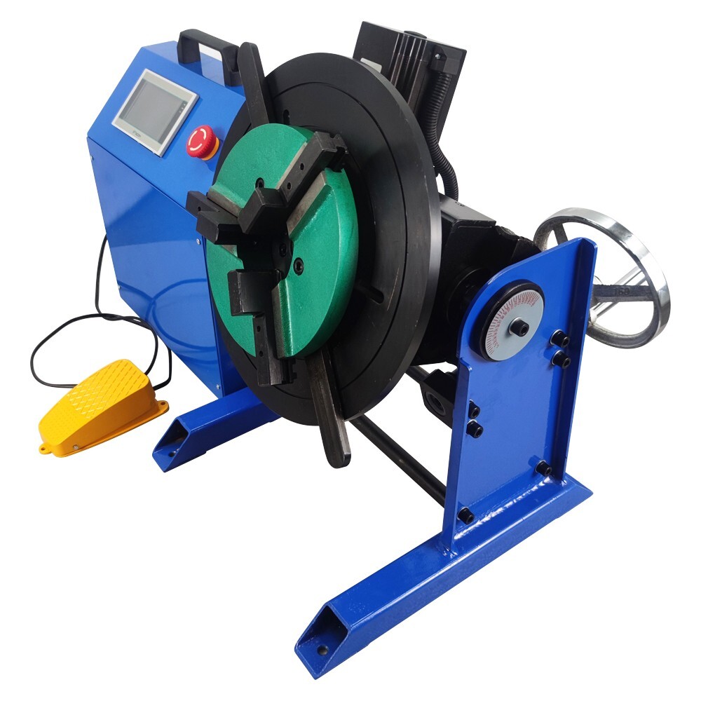 PLC Touch Screen Controller 110LB Welding Positioner Turntable with 200mm Chuck