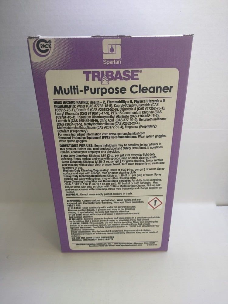 Spartan C-Pack Tri-Base Concentrated Multi-Purpose Cleaner Packets 20 gallons