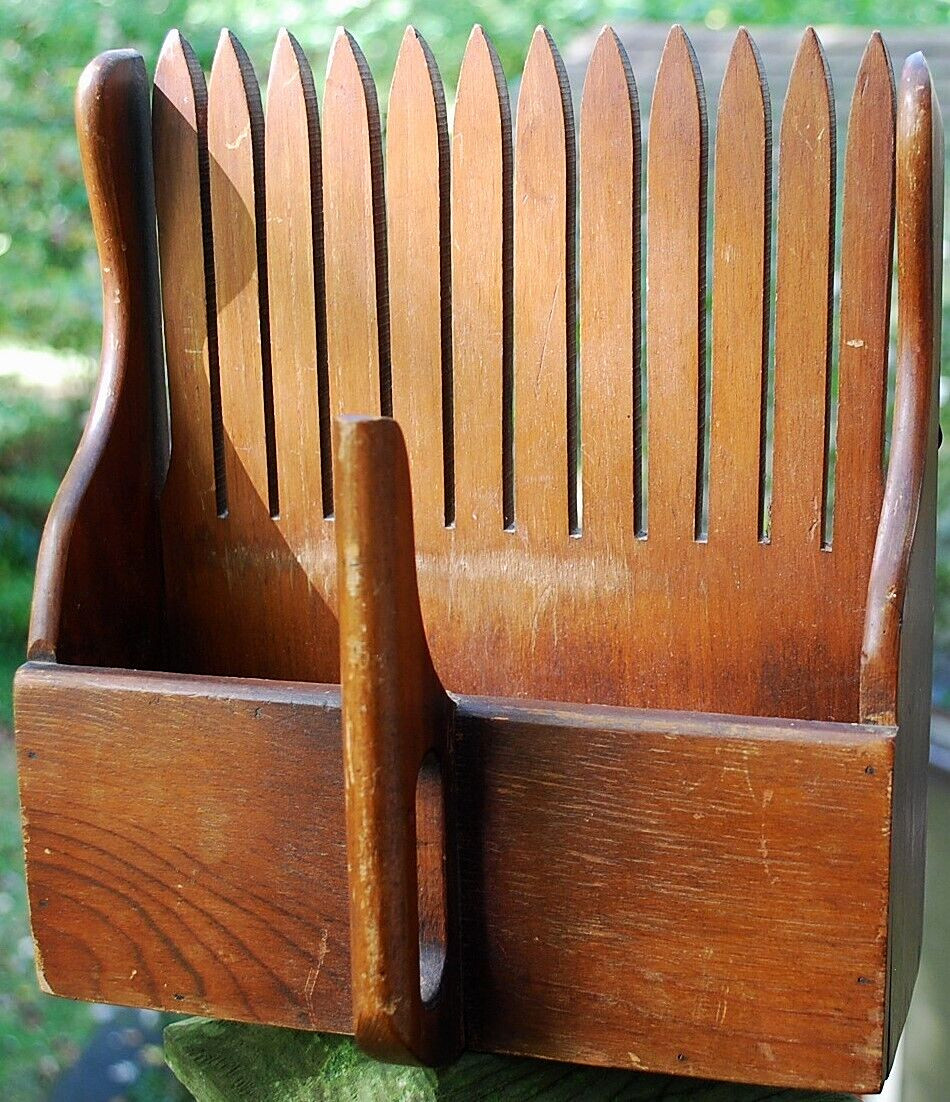 Antique Primitive HANDMADE WOOD CRANBERRY/BLUEBERRY HARVESTING SCOOP Rake Box VG