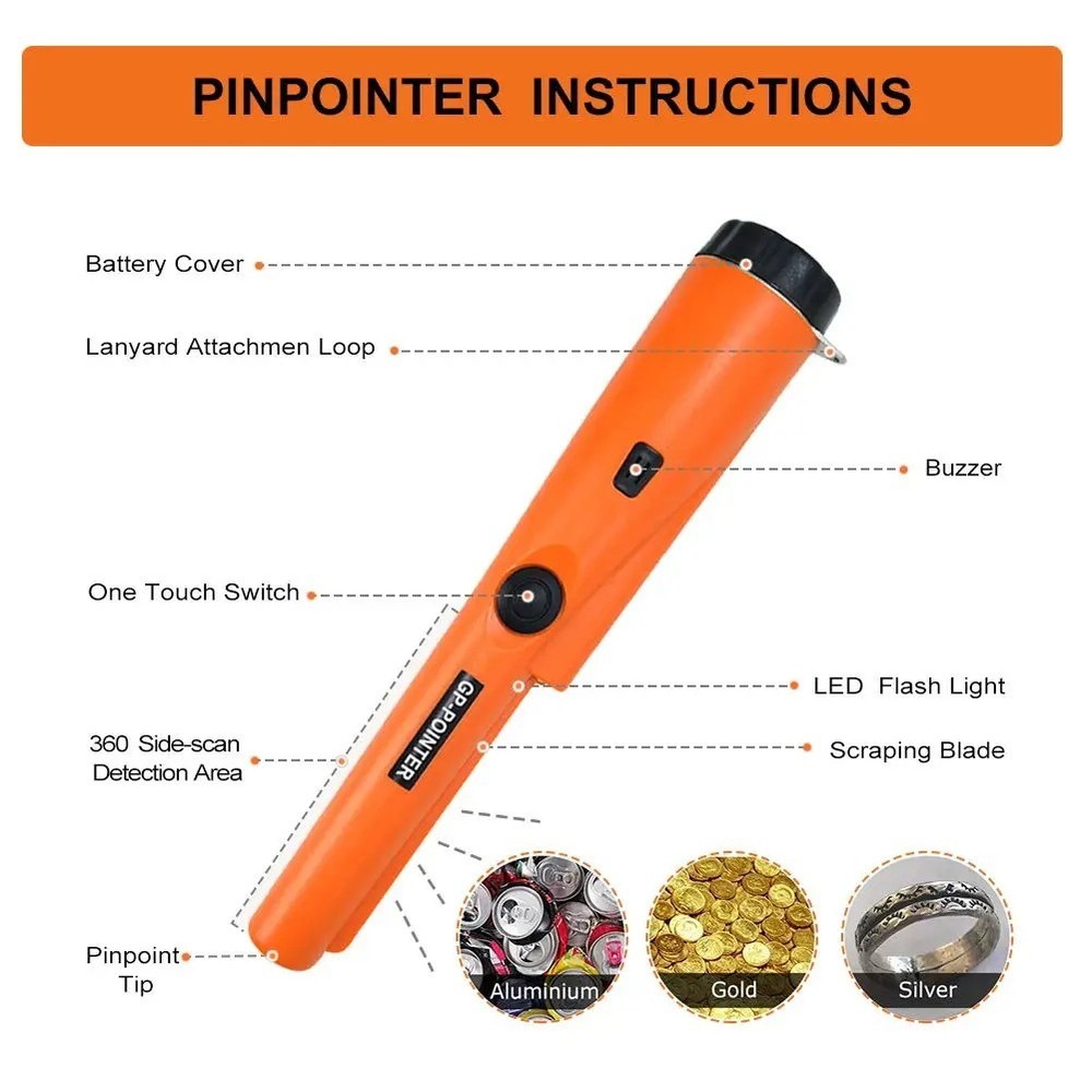 Metal Detector HandHeld Pro Pinpointer Pointer Probe Waterproof Sensitive Tester
