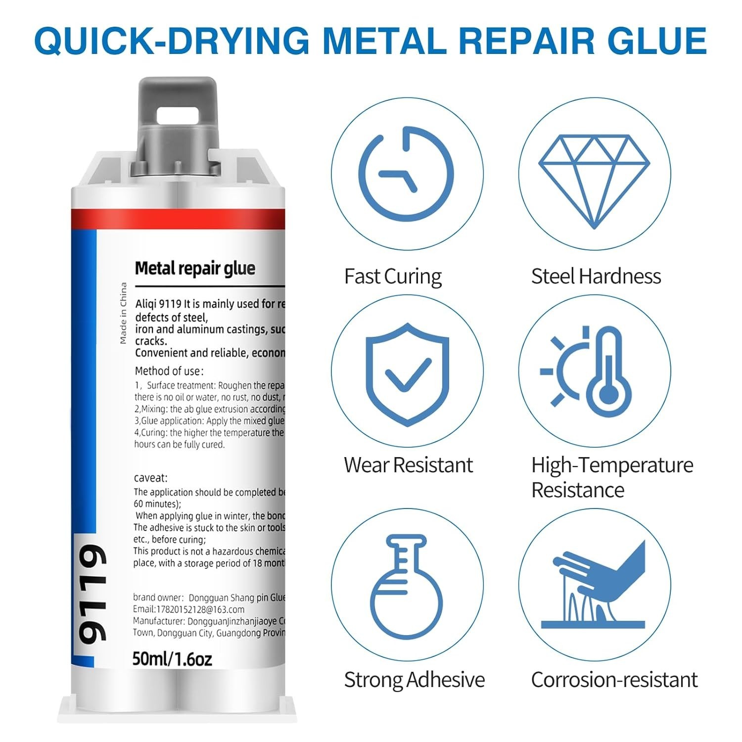 STRONGEST METAL STEEL ALUMINUM BOND PERMANENT FIX GLUE EPOXY COLD WELD SYSTEM