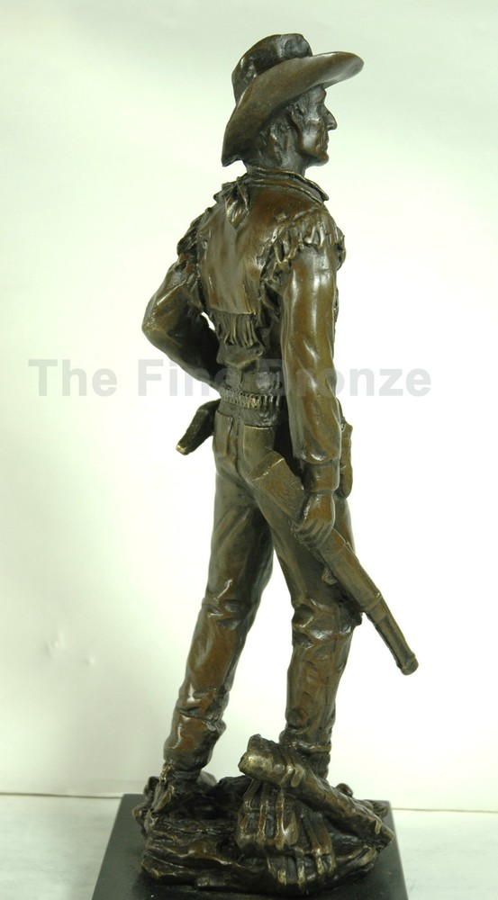 100% REAL BRONZE STATUE COWBOY BRONZE SCULPTURE