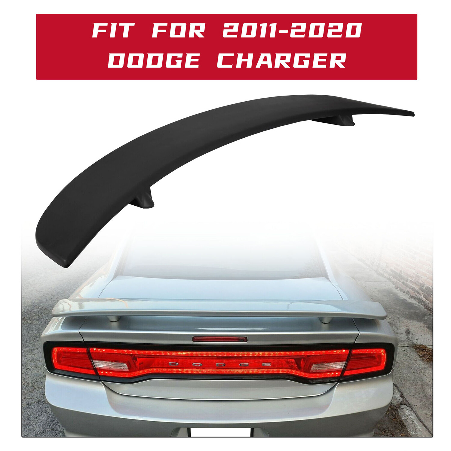For 2011-2023 Dodge Charger Rear Trunk ABS Factory Spoiler Wing Matte Black