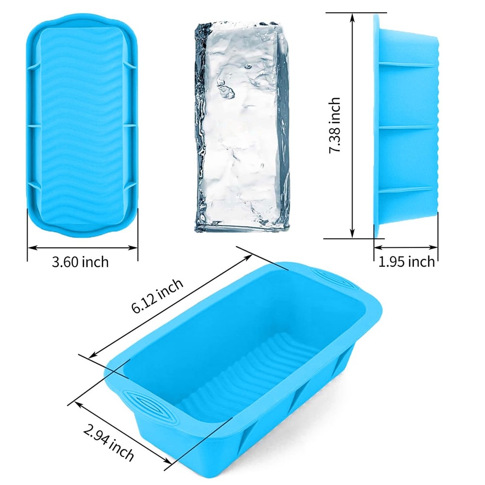 Extra Large Ice Block Mold for Bath, 4 Pack 9.4lb Big Large, Blue