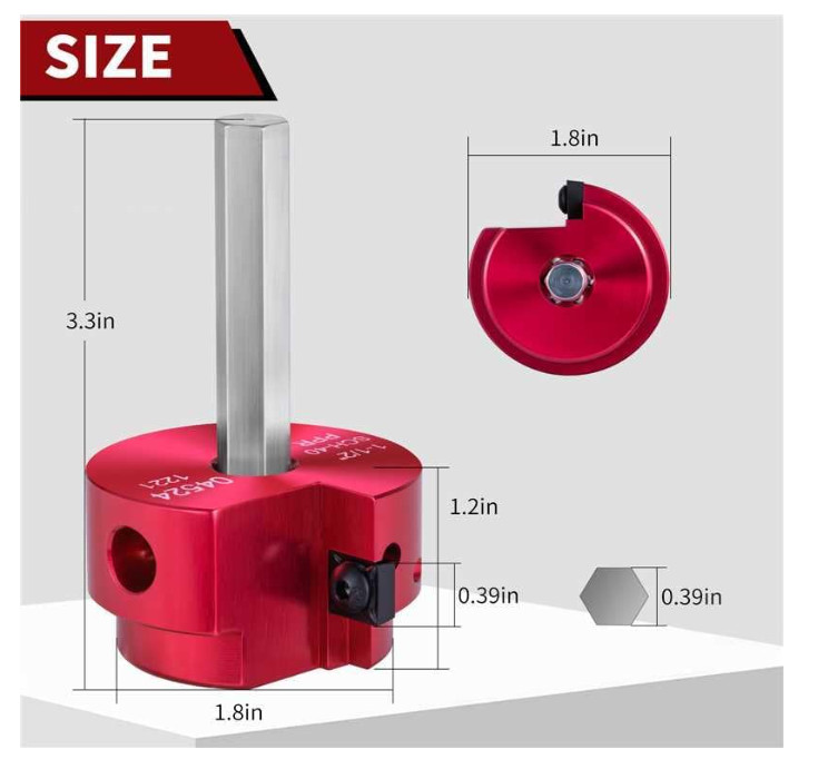 PVC Pipe Reamer Tool, Fitting Saver with1-½-Inch Head Aluminum 3/8'' Hex Shaft