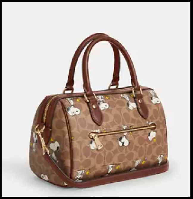 COACH CBM33 Rowan Satchel Bag Peanuts Snoopy Signature Coated Canvas Outlet New