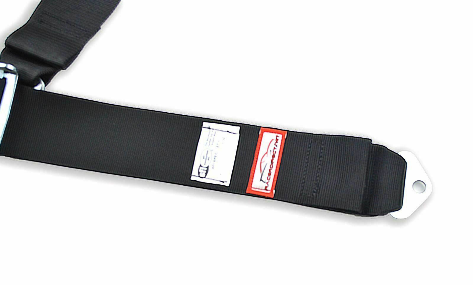 STERNUM STRAP SFI 16.1 RACING HARNESS HANS LATCH & LINK 5 POINT SEAT BLACK