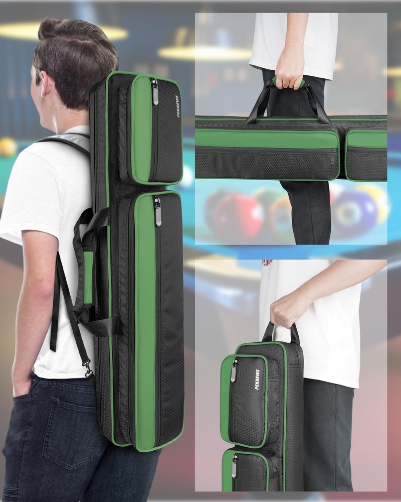 Pool Cue Case, Pool Stick Case 4x5 with Multiple Pockets Holds 4 Butts 5 Shaf...