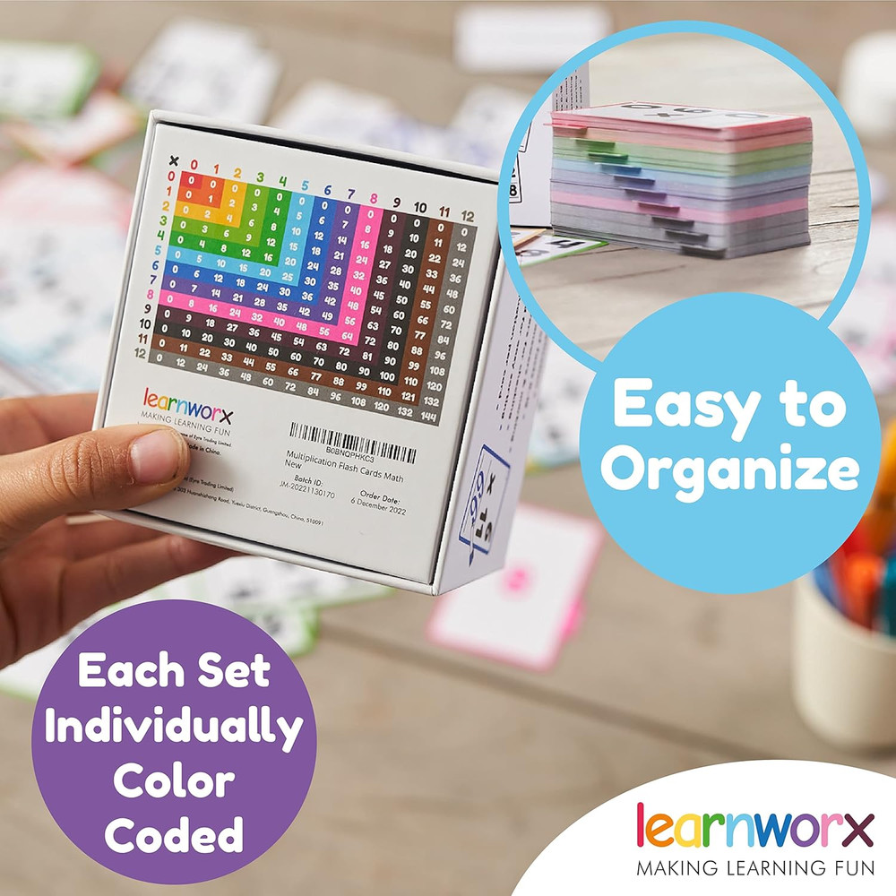 Multiplication Flash Cards 3Rd Grade | 183 Math Flash Cards & Times Table Chart,