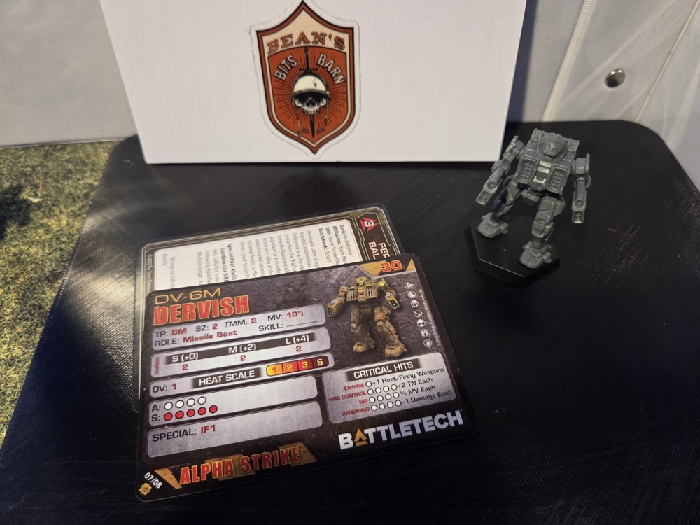 BattleTech Dervish Mech - Inner Sphere Pursuit Lance - New + Cards!