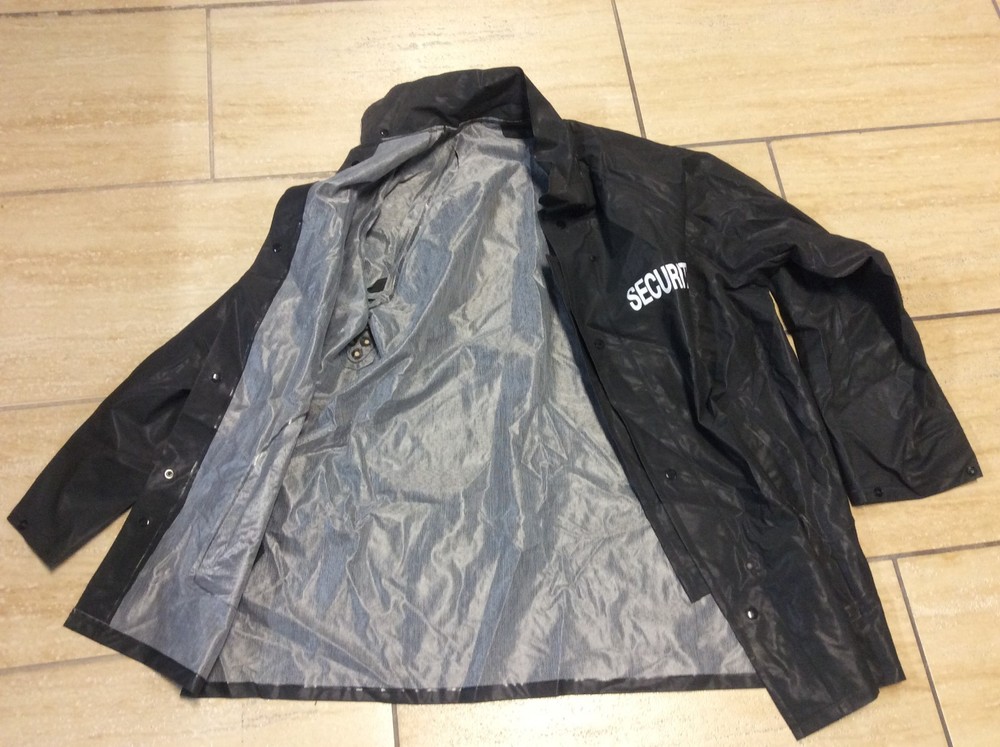 Black Rain Jacket - Rothco PVC Security Staff Uniform Coat Medium