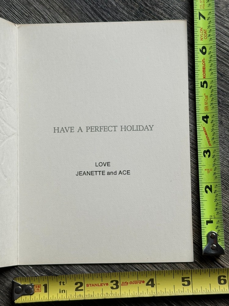 KISS Christmas Card ACE FREHLEY Jeanette 1970's Vintage Kiss Aucoin Memorabilia