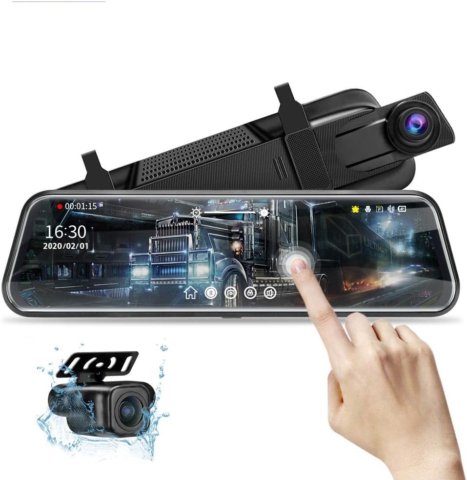Comprehensive 10'' Touch Screen Dash Cam with Super Night Vision & Crash Sensor