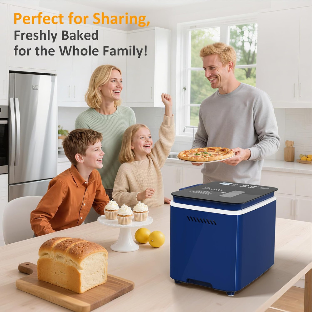 21-in-1 Programmable Bread Maker with Nonstick Pan & Digital Touch Control