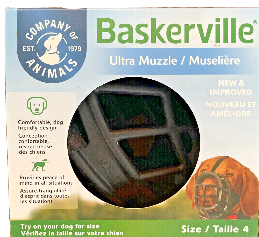 Baskerville Dog Ultra Muzzle Safe & Comfortable Soft Plastic Black Size 4
