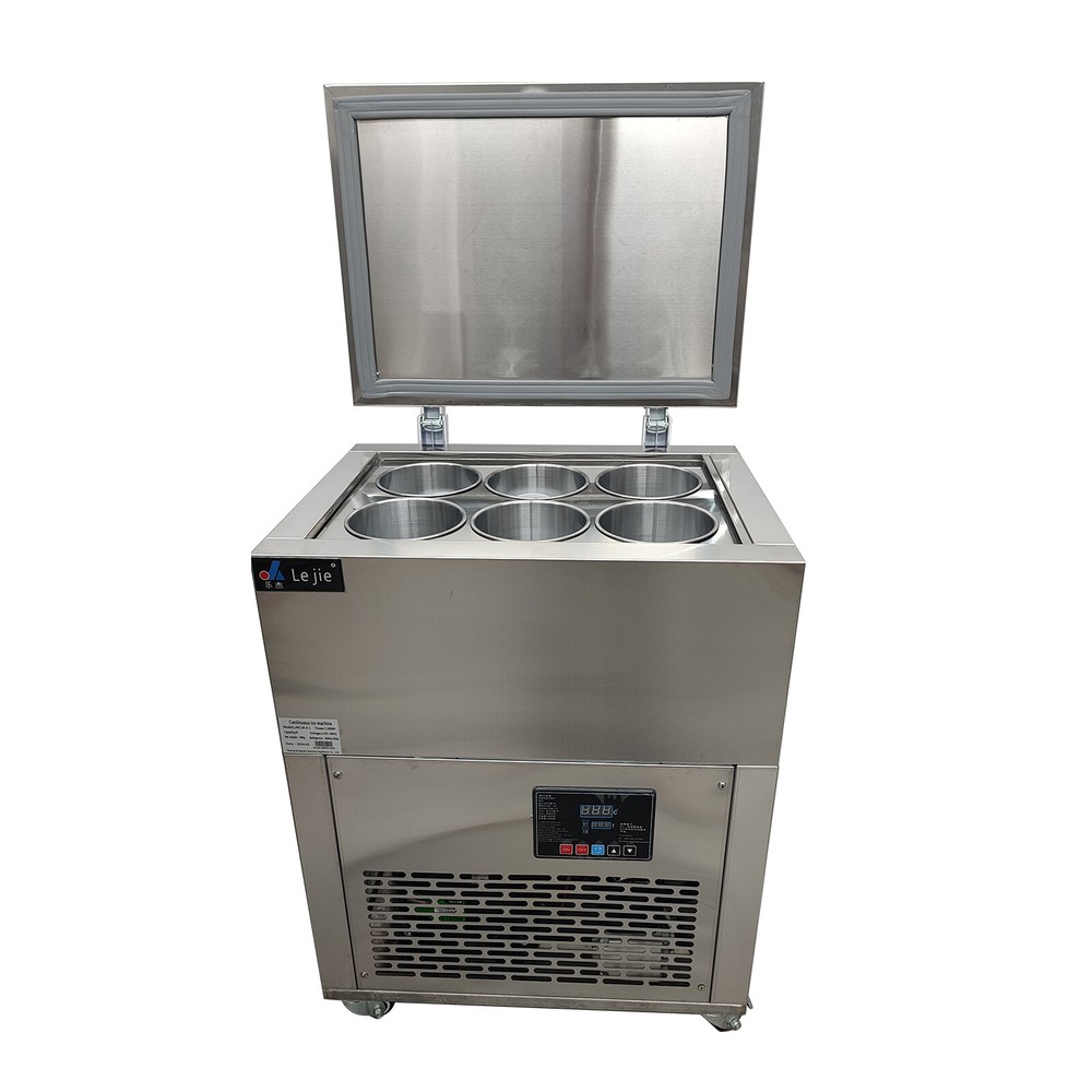 Auto 110V 6 Buckets Snow Ice Machine Cylindrical Ice Block Making Machine