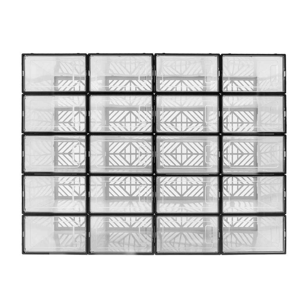 20 PCS Modern Shoe Boxes, Free Standing Shoe Organisers, PP Stackable Shoe Boxes