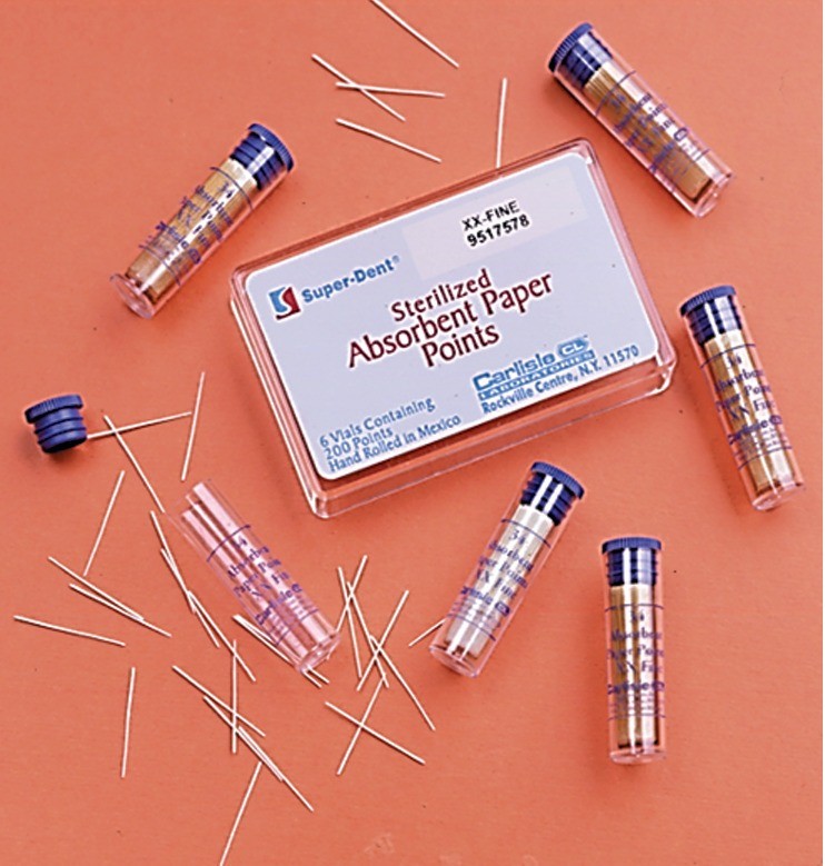 Absorbent Paper Points Color Coded, Vials, 15-40, 200/Pkg