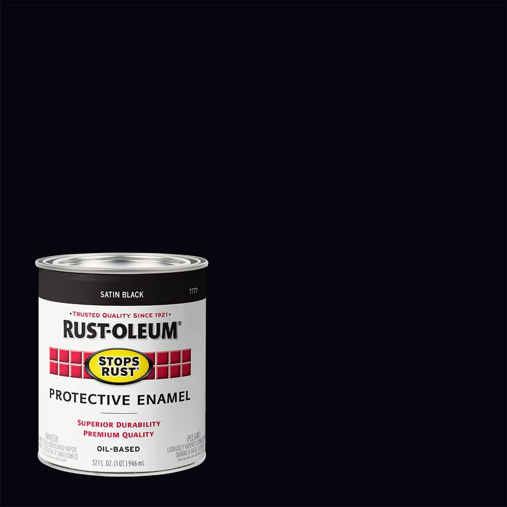 7777502-2PK Stops Rust Brush on Paint, Quart, Satin Black, 2 Pack