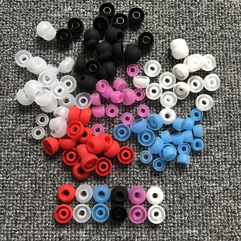 50Pcs Silicone Ear Tips Earbuds Replacement Covers Soft Earphone Pads