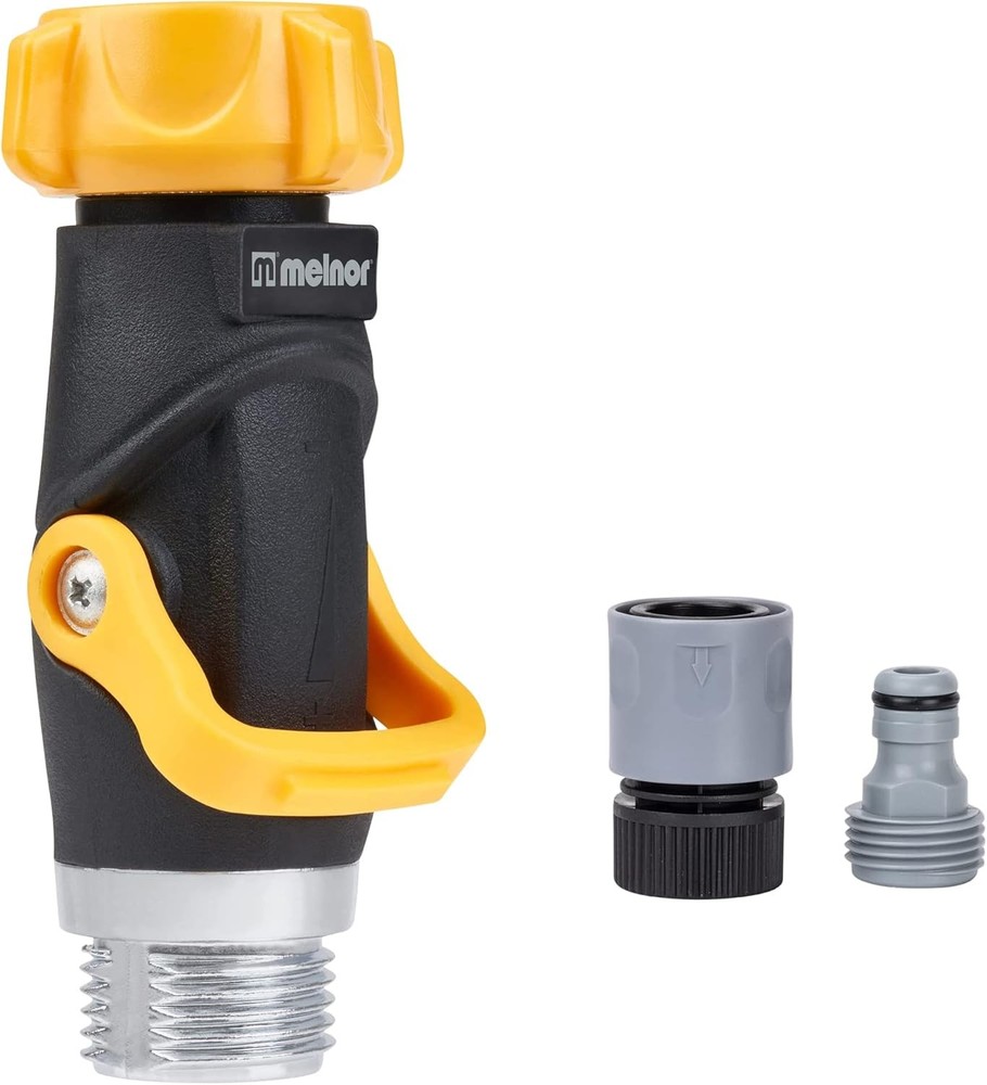 Melnor 65171AMZ Lever Flow Through Valve Connector Bundle, 1 Count (Pack of...