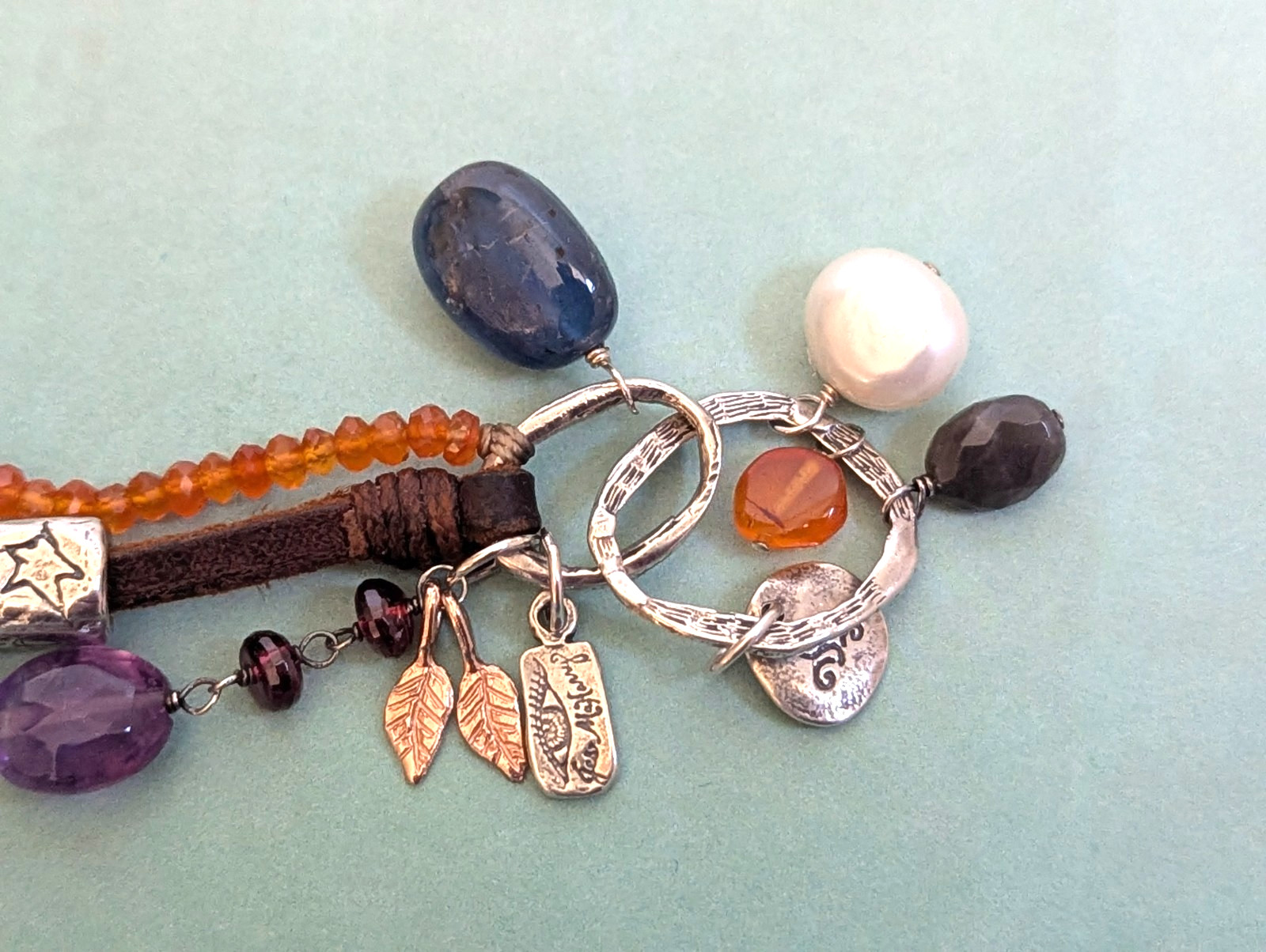 Jes MaHarry Sundance Catalog "Pacific Highway" Mixed Gemstone Sterling Bracelet