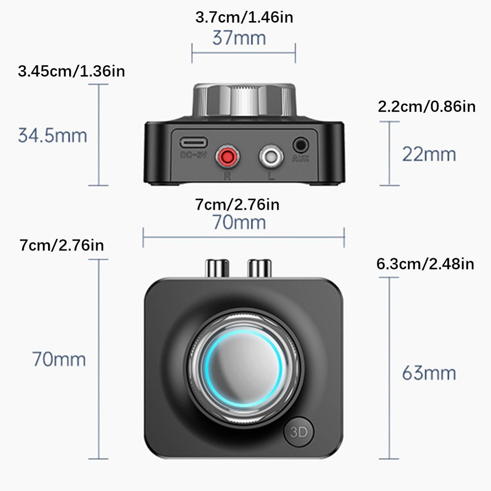2-in-1 Wireless Bluetooth V5 Aux Audio Receiver Receiver TF Card Reader