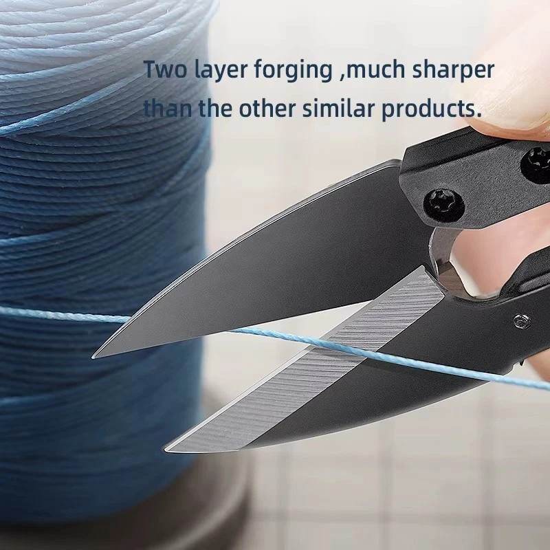 2pcs U‑Shaped Thread Scissors – Black Yarn Snips for Hand‑Sewing & Cutting - NEW