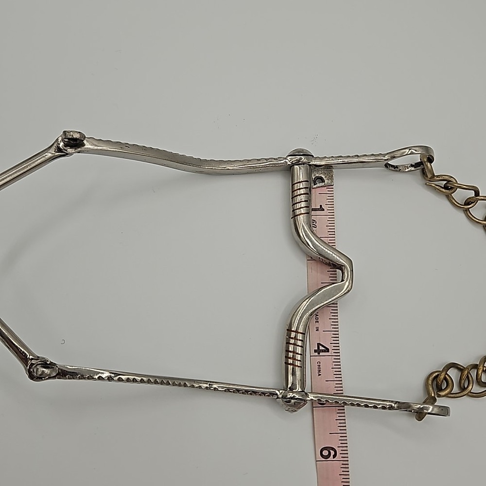 Hand forged Western Shanked Bit Copper Inlay Solid Slobber Bar