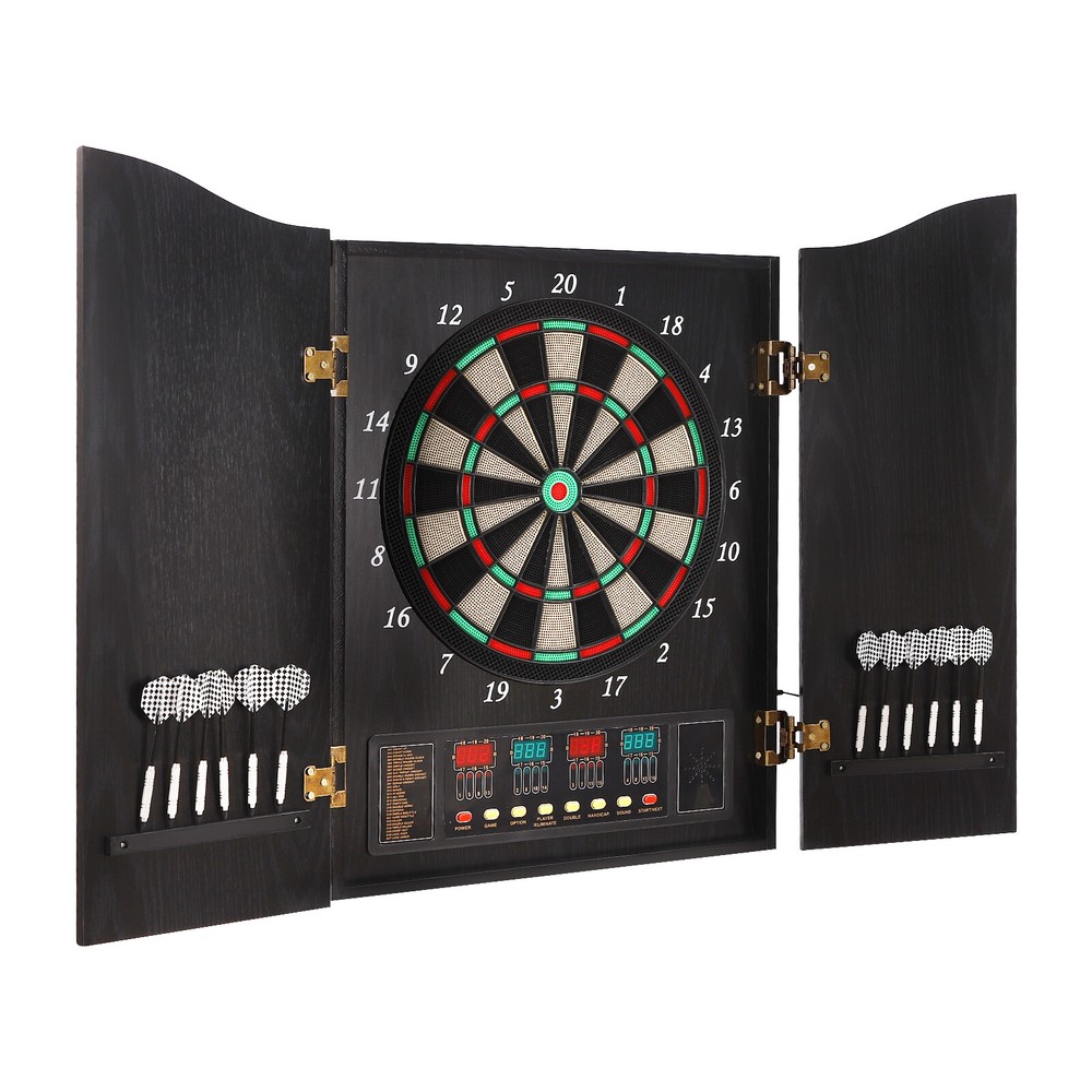 Electronic Dart Machine Wall-mounted Decorative Dartboard Cabinet & 12*Darts