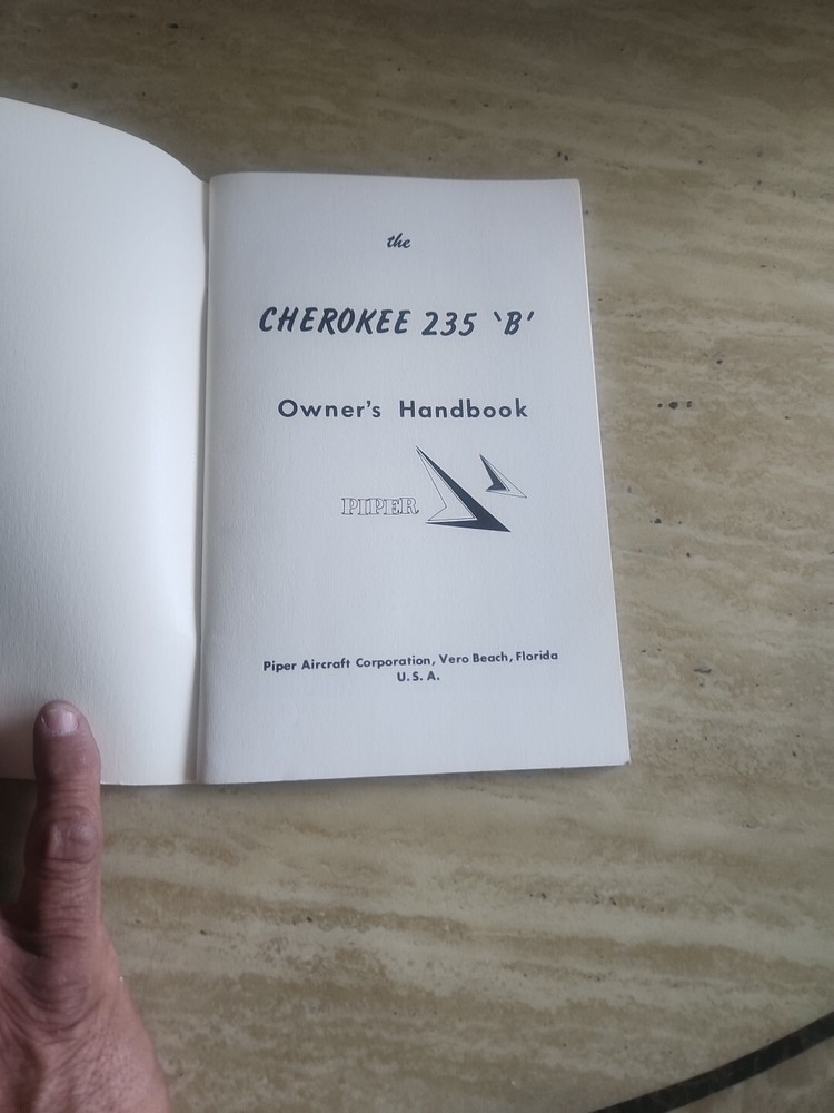1966 1968 Piper Cherokee 235 B Owner's Handbook