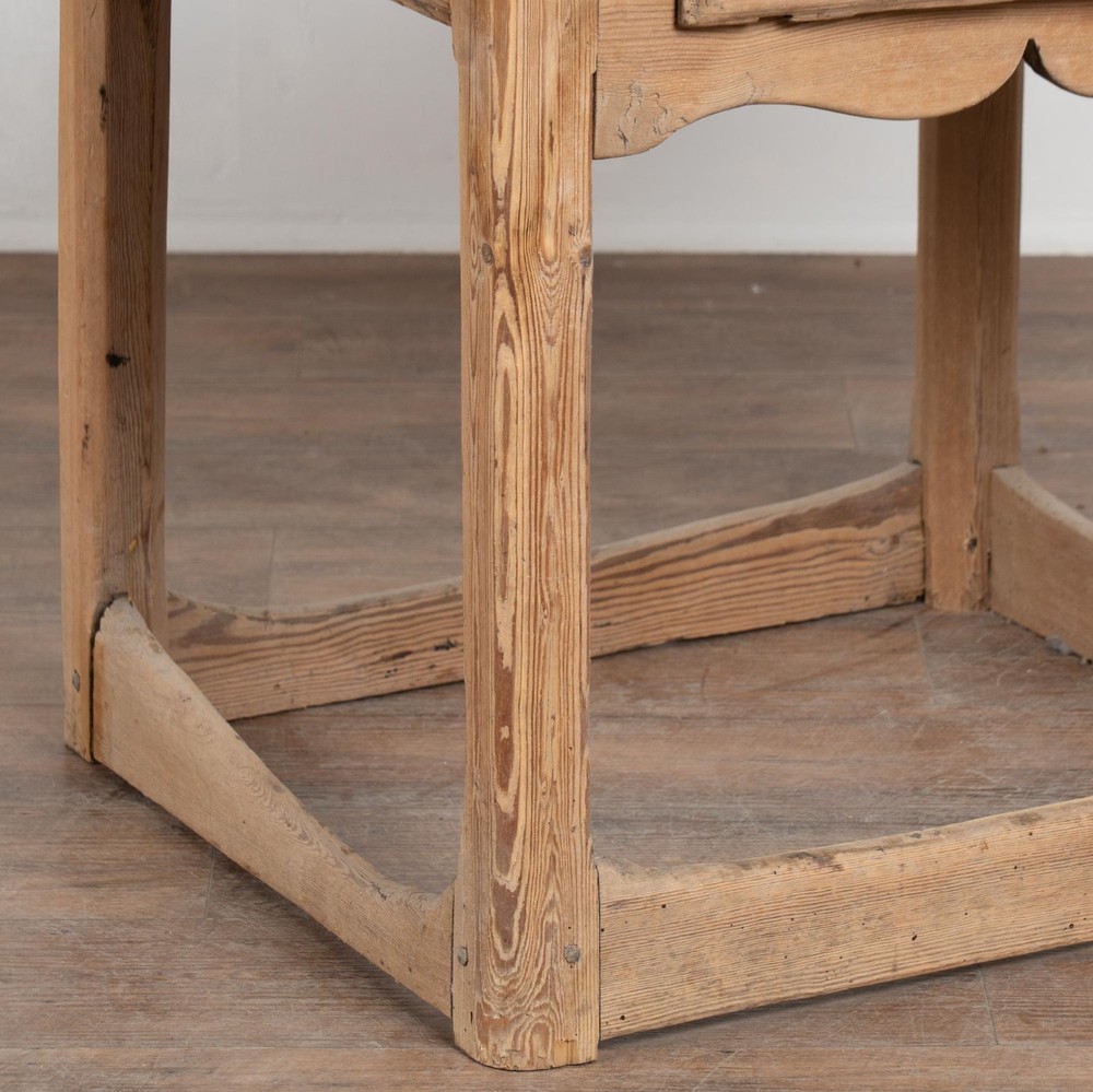 19th Century Rustic Pine Side Table with Single Drawer