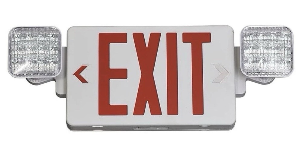 NEW LED Exit Sign With Emergency Lights, Hardware Included, Easy Installation