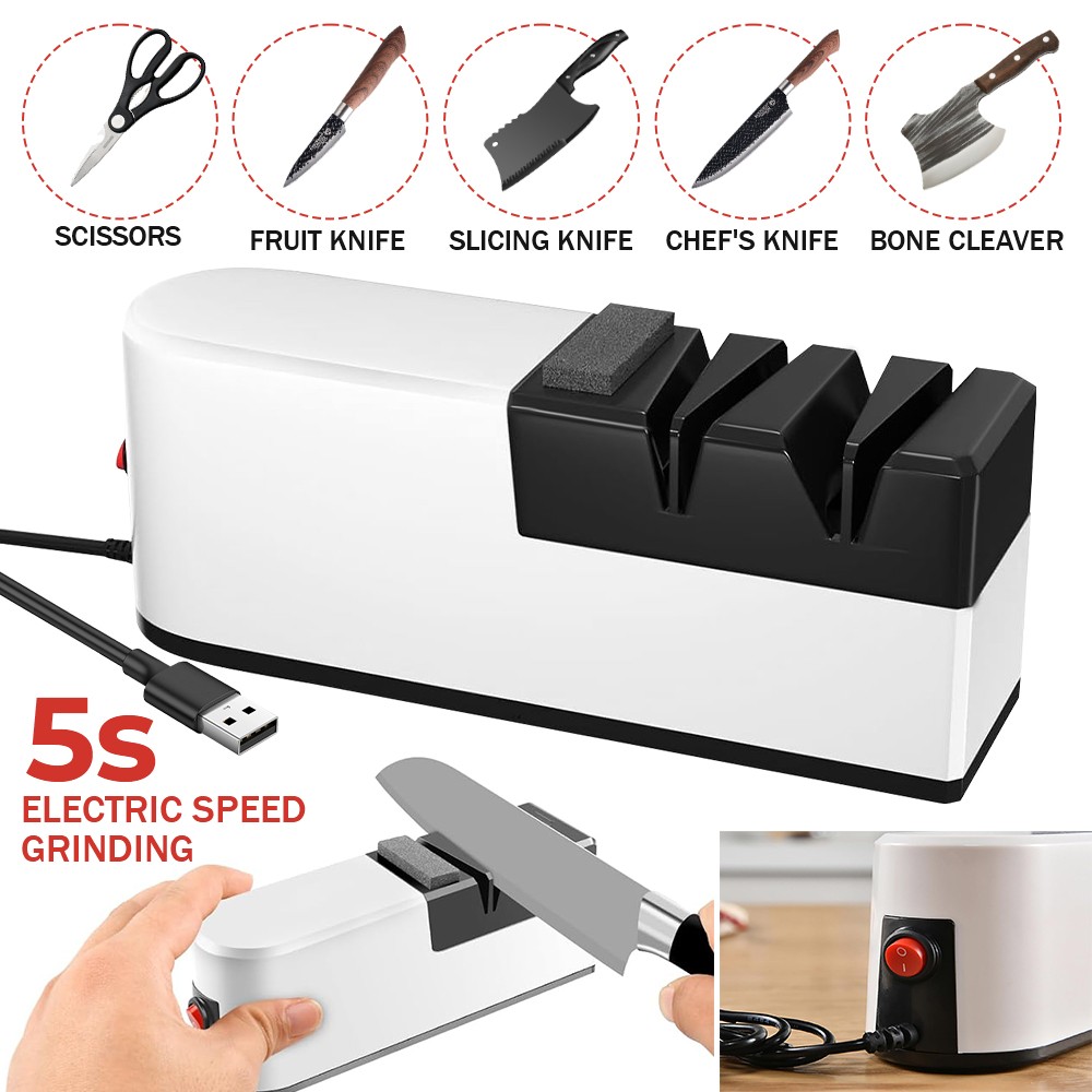 Electric Knife Sharpener Professional Kitchen Sharpening Stone Grinder knives