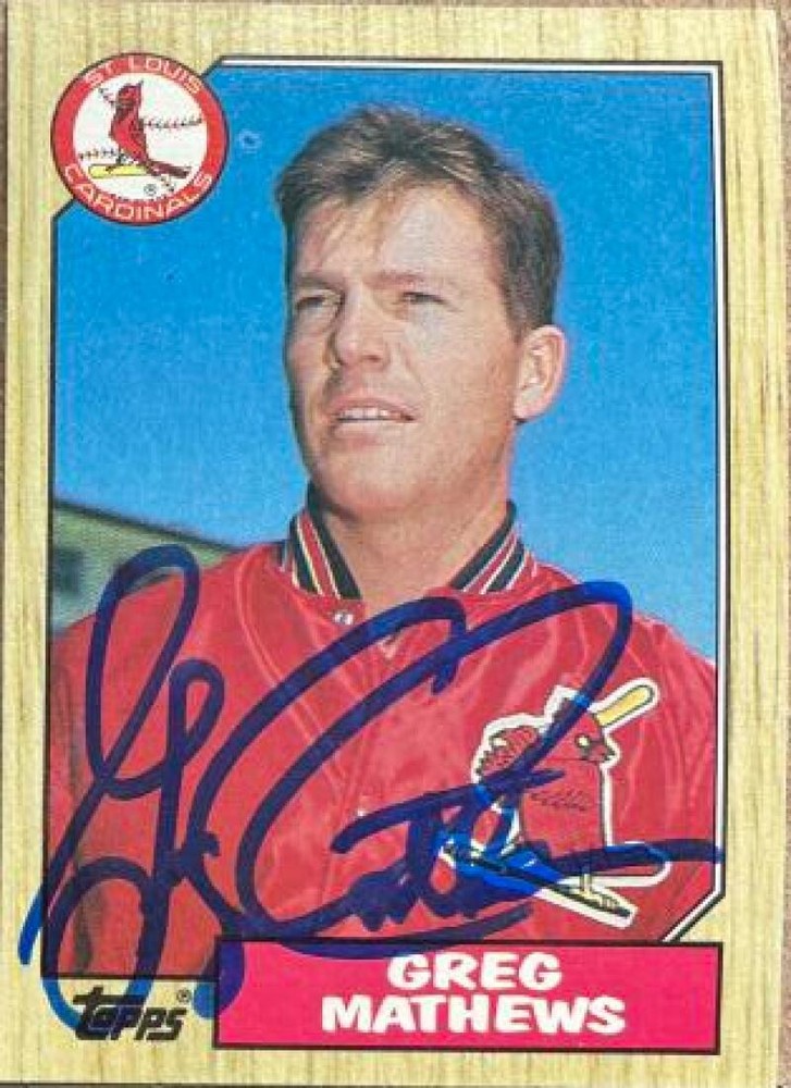 Greg Mathews Autographed 1987 Topps #567