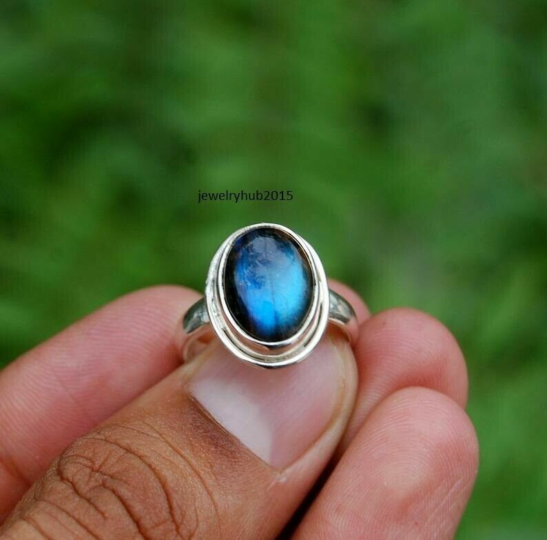 Labradorite Ring Solid 925 Sterling Silver Ring Band Ring Handmade Ring HYTIO546