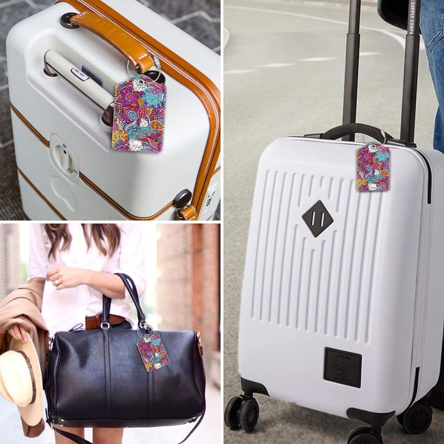 [2 Pack] Luggage Tags Name ID Labels with Privacy Cover For Travel Bag Suitcase