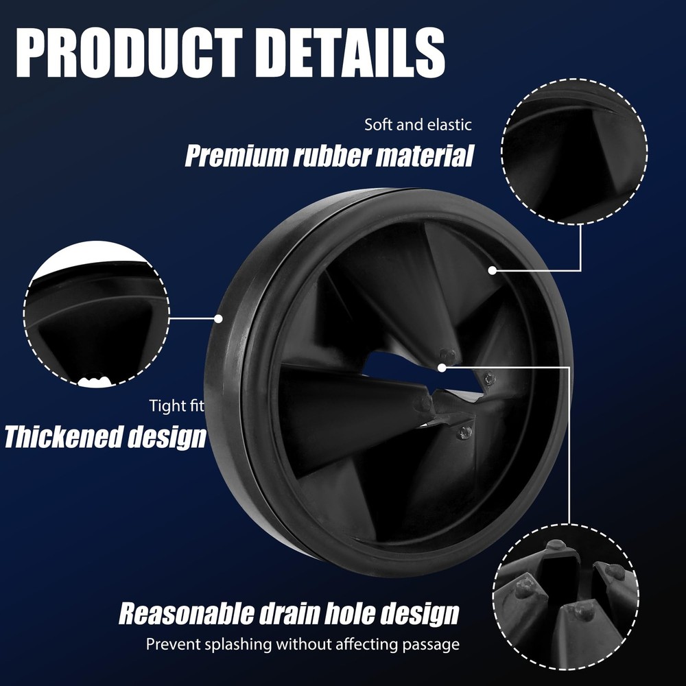 3 3/8" Garbage Disposal Splash Guards Sink Baffle 3 3/8", Black - 2 Pack