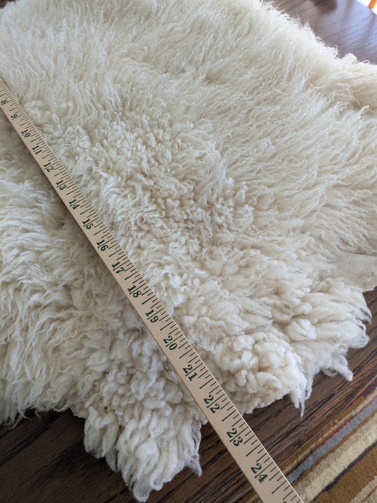 Champagne Color Curly Sheepskin Rug or Throw ,100% Natural Sheepskin