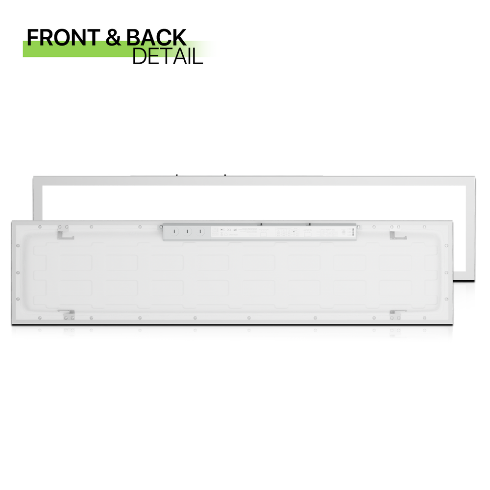 2Pcs 1x4 LED Dimmable Flat Panel Light 4000LM 5000K Drop Ceiling Troffer Fixture