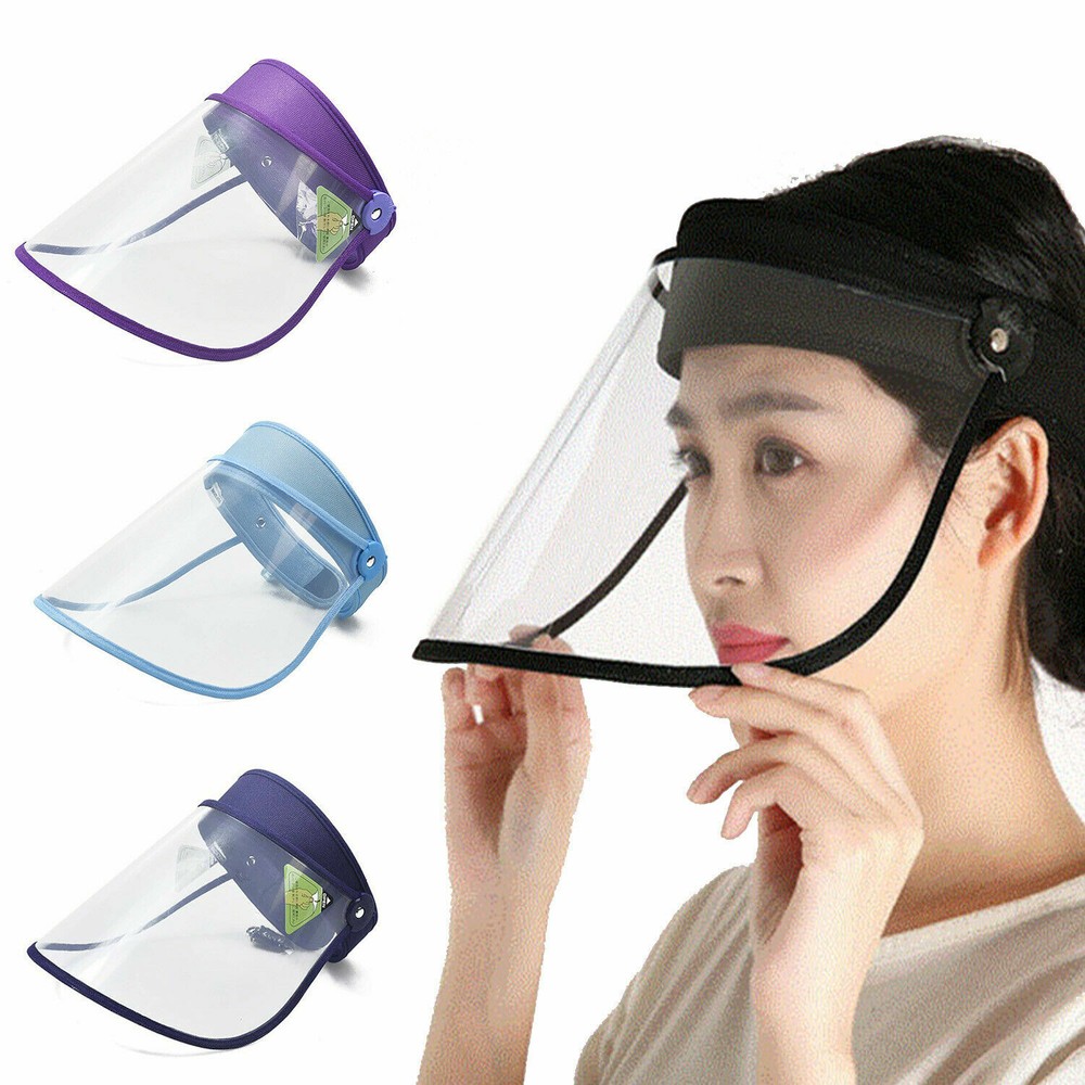 4 Pack Adjustable & Reusable Flip Up Face Shield Visor, up & down movement.