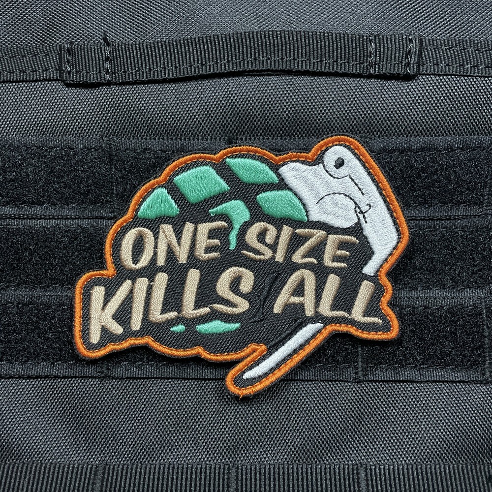 Grenade MK2 Frag Out One Size Kills All Tactical Military Hook Loop Morale Patch