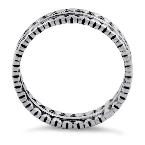 925 Sterling Silver Triangle Pattern Eternity Ring