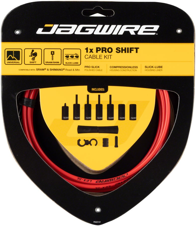 Jagwire 1x Pro Shift Kit for SRAM/ Bikes - Red, Slick-Lube Linear Performance