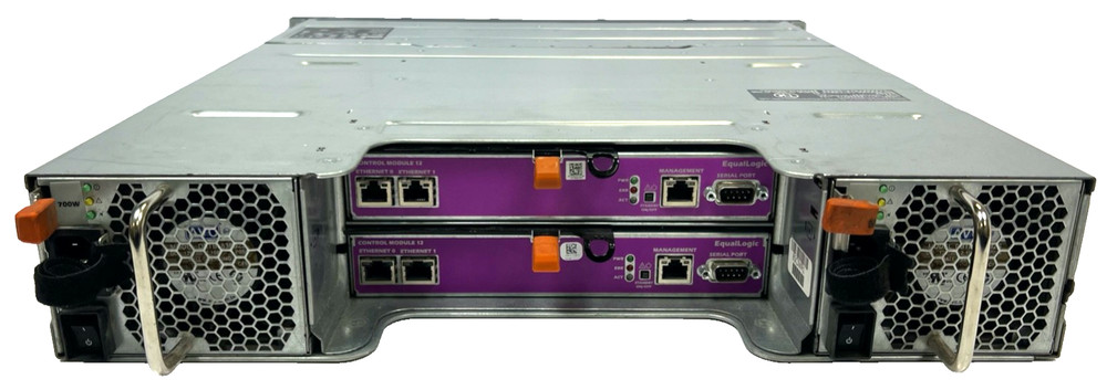 Dell EqualLogic PS4100 E04J 24SFF Storage Array 2x E09M001 Control Module 2x PSU